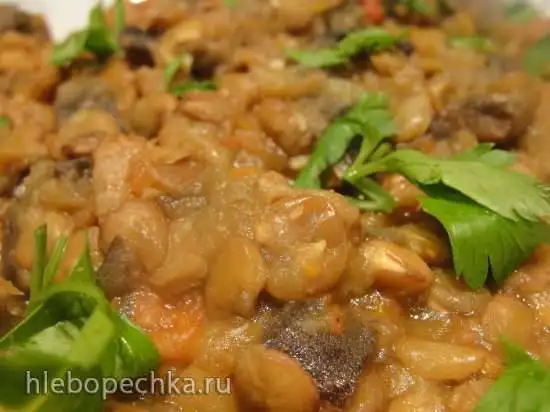 Чечевица с баклажанами и грибами в в скороварке Steba DD1