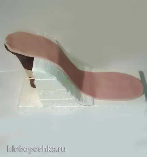 Изготовление подставки для лепки туфельки из мастики