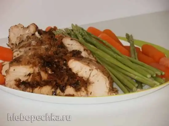 Рулет из индейки с черносливом и морковью в Скороварке-Мультиварке Brand 6051