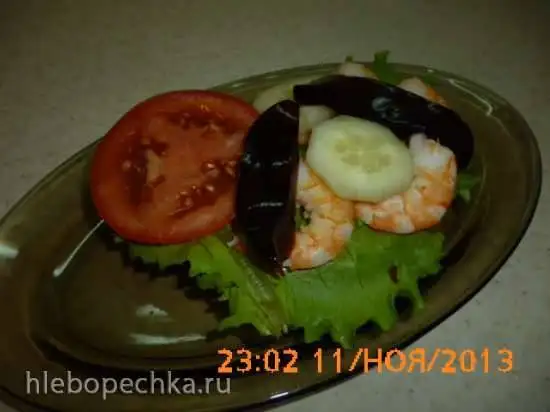 Датский бутерброд смерребред с креветками и желе из соевого соуса (Shrimp Smorrebrod)