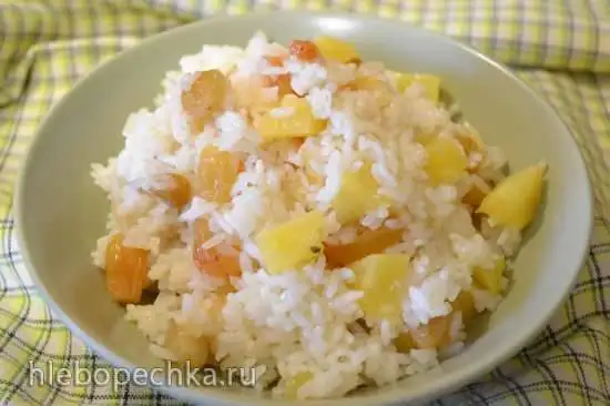 Каша рисовая с изюмом и ананасом в мультиварке Oursson 4002