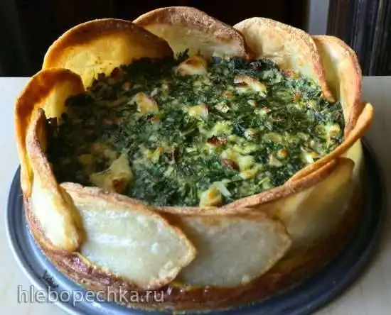 Картофельный пирог с зеленью (Spinach and spring herb torta in a potato crust)