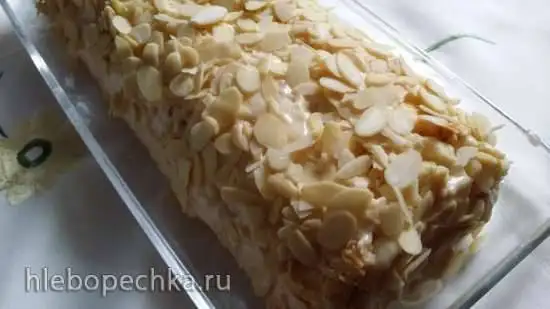 Торт «Полено» из слоеного теста (быстрый Наполеон)