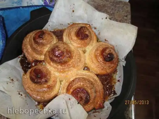 Булочки в карамельной глазури (без яиц)