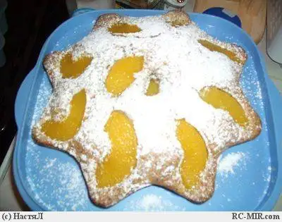 Кекс с персиками легкого приготовления