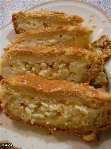 Пирог с луковой-сырной начинкой (быстрый)