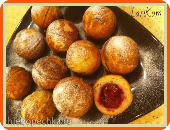 Пончики творожные с вишней в электрической такоячнице