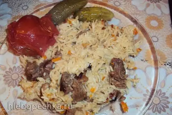 Плов с говядиной в  мультиварке Bork U800
