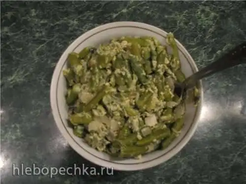 Стручковая фасоль (зелёное лобио) с яйцами