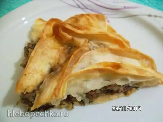 Бюзгюрлю бёрек - пирог в складку (мастер-класс)