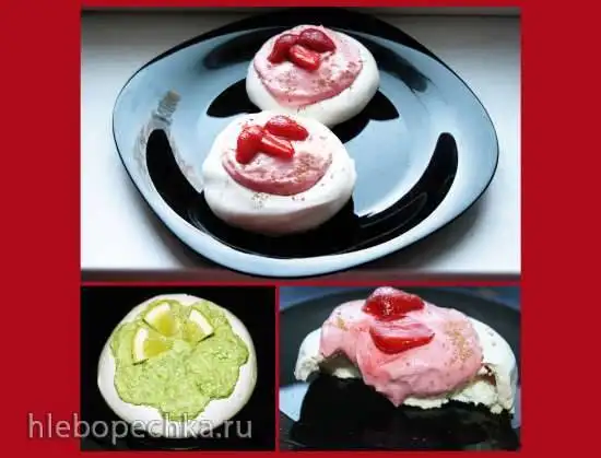 Пирожное-безе с клубникой и авокадо