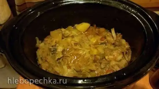 Овощное рагу с грибами и свиным окороком