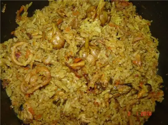 Плов с морепродуктами в мультиварке Panasonic
