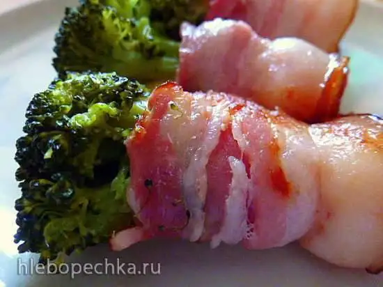 Брокколи в беконе с сыром (мультиварка BRAND 701)