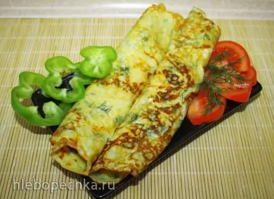 Блинчики с сыром и зеленью