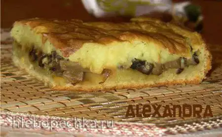 Пирог с грибами и картофелем