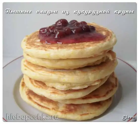 Пышные оладьи из кукурузной крупы