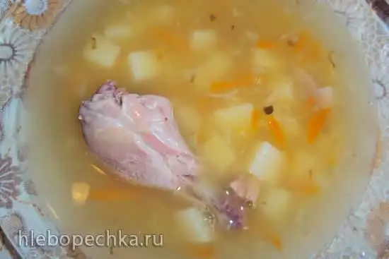 Суп гороховый с копченой курочкой для мультишефа Bork U800