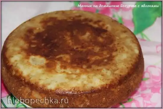Манник на домашнем йогурте с яблоками (мультиварка Brand 701)