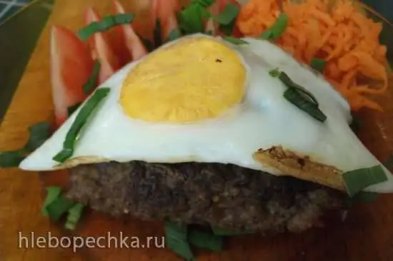 Бифштекс с яйцом в сэндвичнице (Steba)