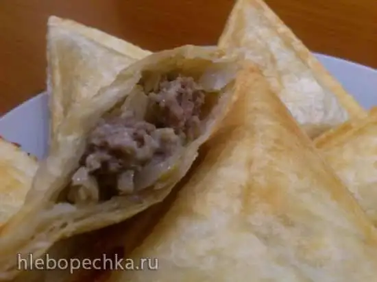 Слоёные пирожки с мясом и капустой в сэндвичнице Steba SG40