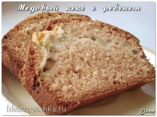 Медовый кекс с ревенем