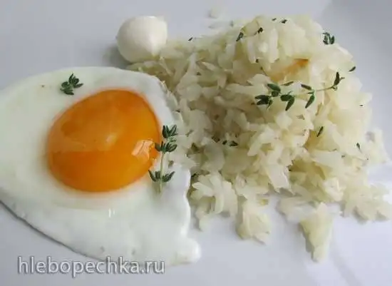 «Рис» из репы фритаты с яйцом