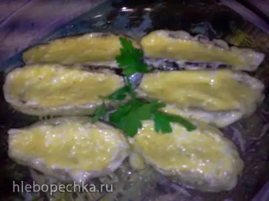 Закуска из баклажан под сыром в микроволновке