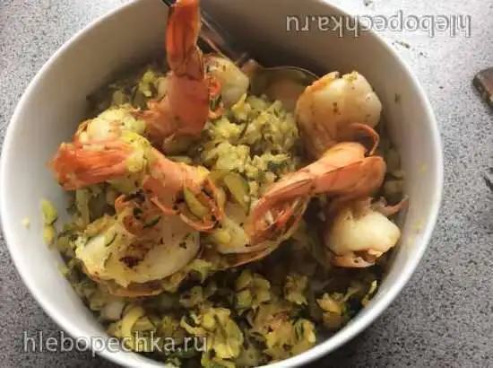 Креветки в апельсиновом соке с цуккини