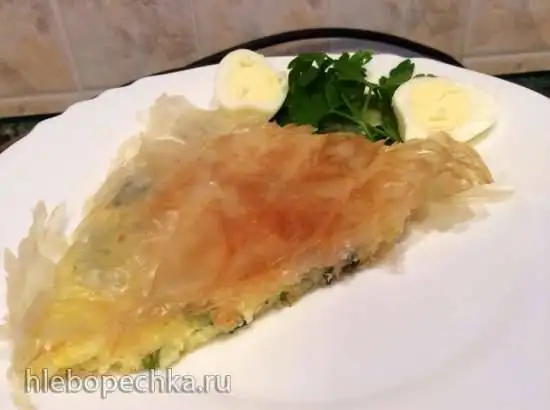 Очень быстрый пирог с брынзой и зеленью (гриль Мидеа)