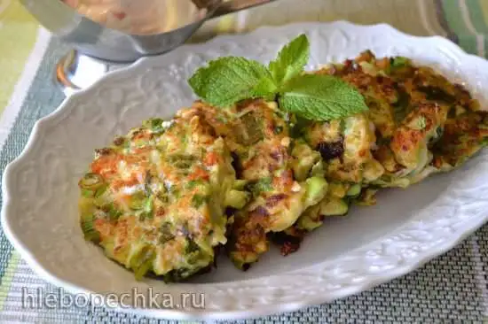 Оладьи кабачковые с мягким сыром