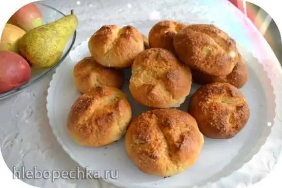 Творожные булочки с яблоками