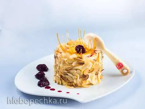 Пудинг на манке со сливками и вишней (Grieflammeri auf eingemachten Sauerkirschen)