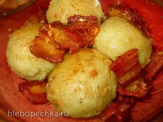 Картофельные клецки с мясом (отварные или обжаренные)