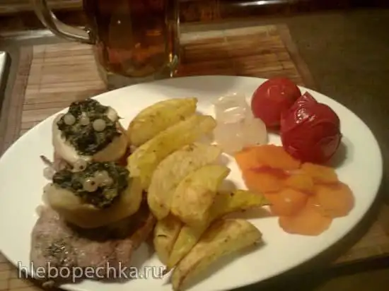 Свиные котлеты с фаршироваными яблоками (Kotelett mit gefuelltem Apfel)