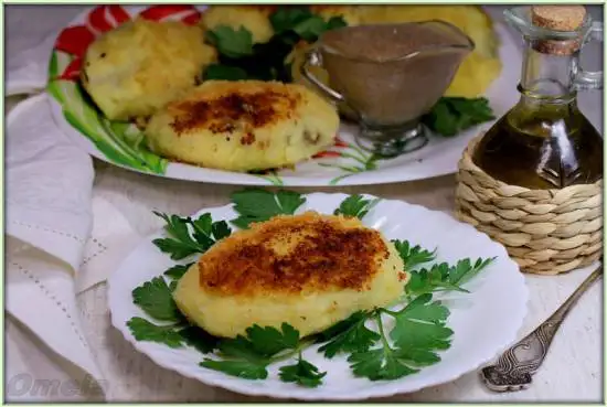 Картофельные лепешки с грибами