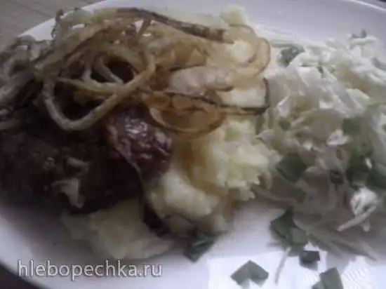 Жаркое из телятины с луком (Zwiebelrostbraten)