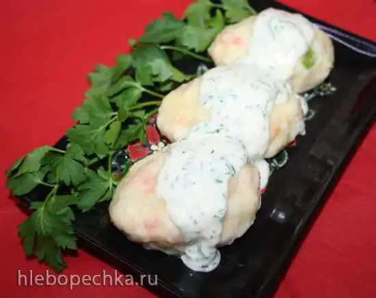 Овощные клецки с соусом из трав (Gemuesenockerl mit Kraeutersauce)