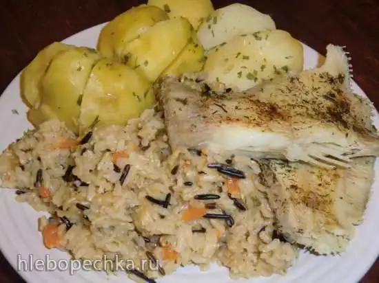 Рыбка с картофелем и рисом в скороварке