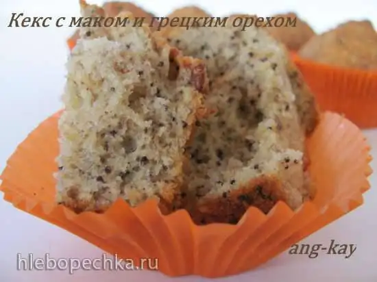 Кекс с маком и грецким орехом