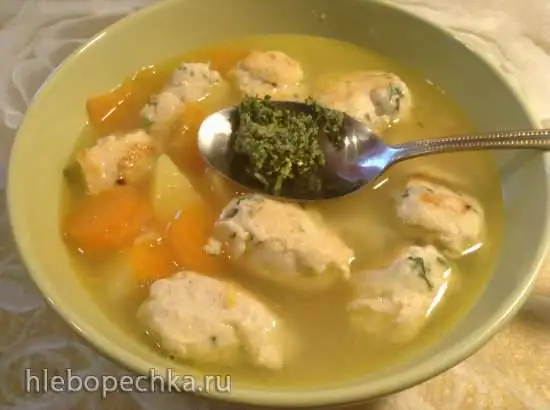 Овощной суп с фрикадельками по-швабски