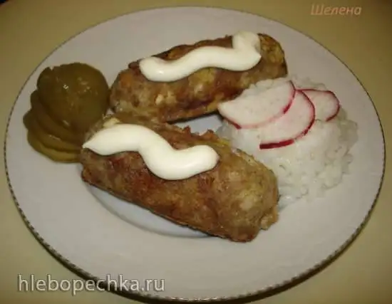 Мясные тефтели-палочки с рисовой начинкой (сосисочница Smile 3633)