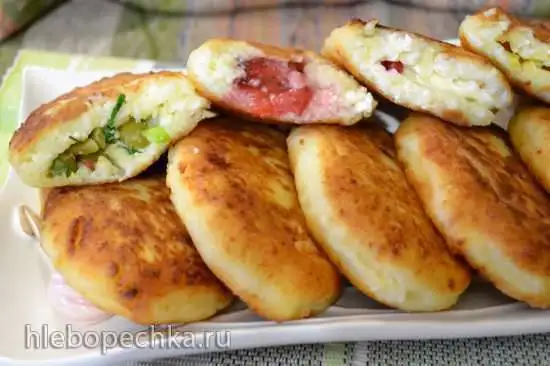 Сырники творожные жареные, с начинкой