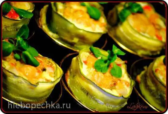 Корзинки из цукини с морепродуктами
