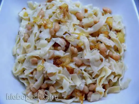 Лакъша бакъла ( Домашняя лапша с фасолью)