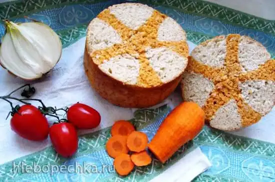 Хлеб «Солнышко» (с луком, морковью, томатом, сыром)