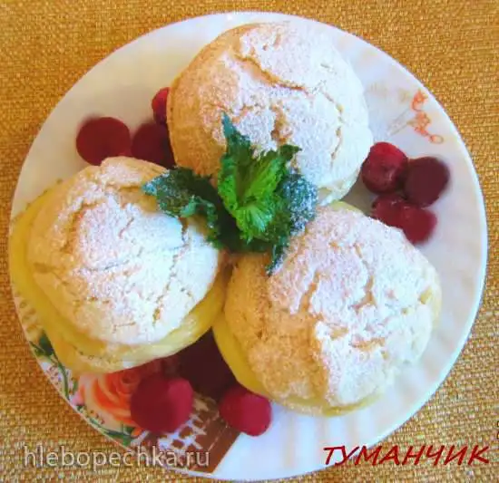 Пирожные шу с заварным и ягодным кремом