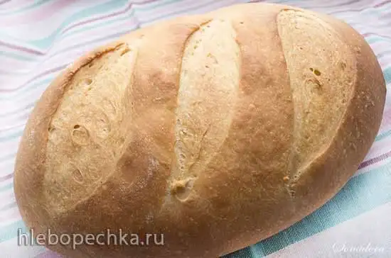 Батон из муки высшего сорта на жидких дрожжах