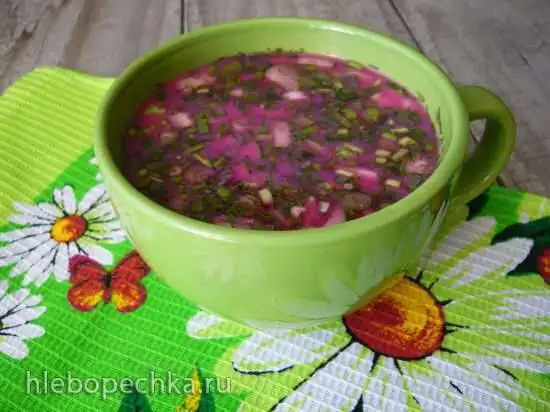 Свекольник из маринованной свеклы с кефиром