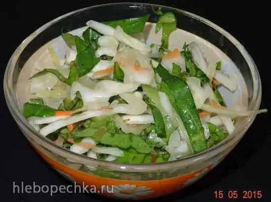 Салат овощной с одуванчиком